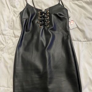 Faux leather dress